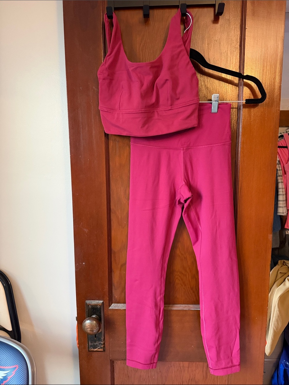 lululemon athletica Bright Pink High-Waist Leggings & Scoop Sports Bra Set